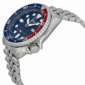 Seiko Diver Steel Blue / Red Men's Watch SKX175