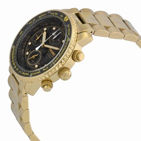 Seiko Flight Chronograph Gold-Tone Steel Men's Watch SNA414