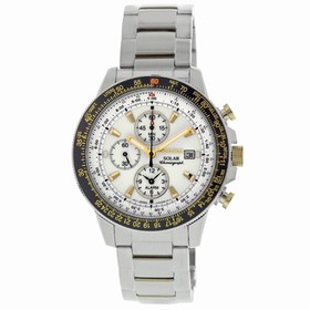 Seiko Flight Solar Quartz Stainless Steel Men's Watch SSC011