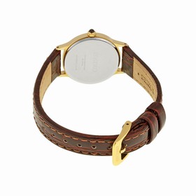 Seiko Gold-tone Brown Leather Strap Ladies Watch SFQ828