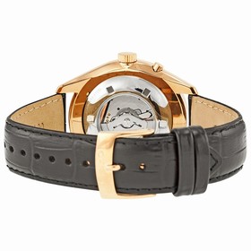 Seiko Kinetic Black Dial Rose Gold-tone Black Leather Men's Watch SRN054
