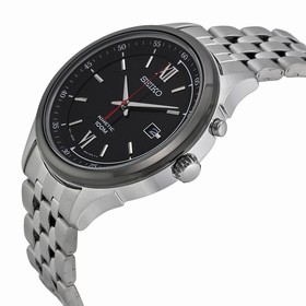 Seiko Kinetic Black Dial Stainless Steel Men's Watch SKA659