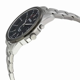 Seiko Kinetic Black Dial Stainless Steel Men's Watch SKA679