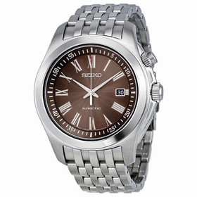 Seiko Kinetic Brown Dial Stainless Steel Men's Watch SKA491