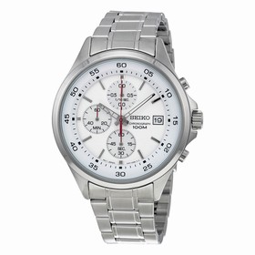 Seiko Kinetic Chrongoraph Silver Dial Stainless Steel Men's Watch SKS473