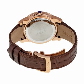 Seiko Kinetic White Dial Brown Leather Men's Watch SNP068