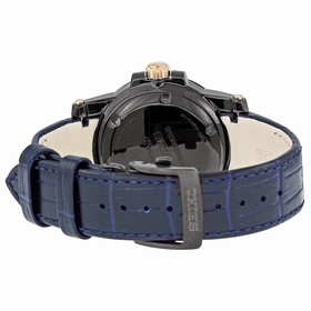 Seiko Premier Kinetic Blue Black Dial Blue Leather Men's Watch SRG012