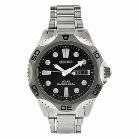 Seiko Prospex Solar Black Dial Stainless Steel Men's Watch SNE107