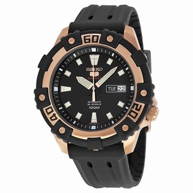 Seiko Series 5 Automatic Black Rubber Men's Watch SRP480