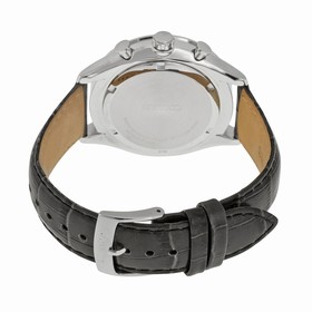 Seiko Silver Dial Chronograph Gray Leather Men's Watch SPC087