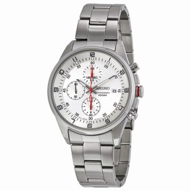 Seiko Silver Dial Chronograph Stainless Steel Men's Watch SNDC87