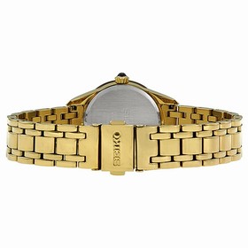 Seiko Silver Dial Gold-Tone Stainless Steel Crystals Ladies Watch SRZ386