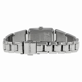 Seiko Solar Black Dial Black Ceramic And Stainless Steel With Diamonds Ladies Watch SUP187
