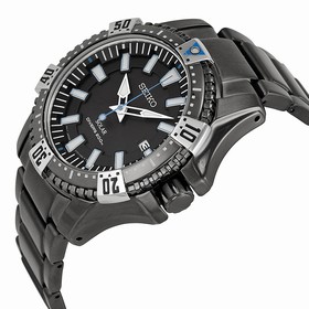 Seiko Solar Black Dial Black Ion-plated Men's Watch SNE281