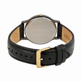 Seiko Solar Black Dial Black Leather Men's Watch SUP875