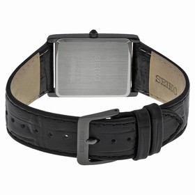 Seiko Solar Black Dial Black Leather Men's Watch SUP881
