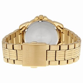 Seiko Solar Black Dial Gold-tone Stainless Steel Men's Watch SNE100