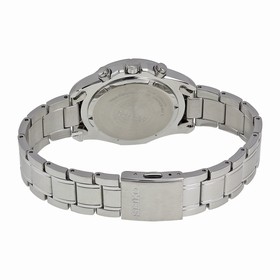 Seiko Solar Black Dial Stainless Steel Chronograph Men's Watch SSC001