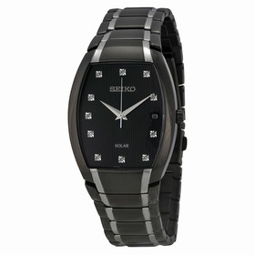 Seiko Solar Black Dial Two-tone Men's Watch SNE335