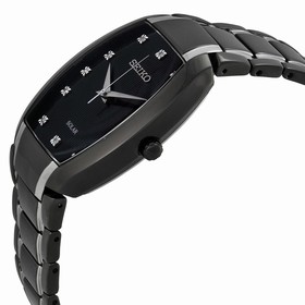 Seiko Solar Black Dial Two-tone Men's Watch SNE335