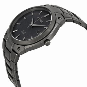 Seiko Solar Black Sunray Dial Black Ion-plated Men's Watch SNE325