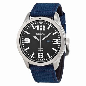 Seiko Solar Blue Dial Blue Nylon Men's Watch SNE329