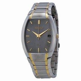 Seiko Solar Blue Dial Two-tone Men's Watch SNE334