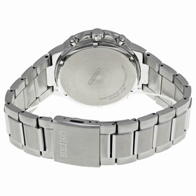 Seiko Solar Chronograph Black Dial Men's Stainless Steel Watch SSC321