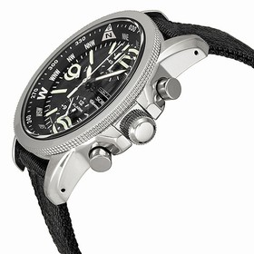 Seiko Solar Chronograph Black Dial Stainless Steel Black Nylon Men's Watch SSC135