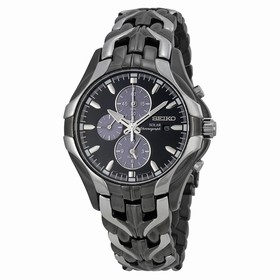 Seiko Solar Chronograph Black Dial Stainless Steel Men's Watch SSC139