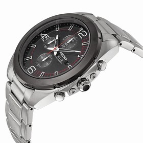 Seiko Solar Chronograph Black Dial Stainless Steel Men's Watch SSC215