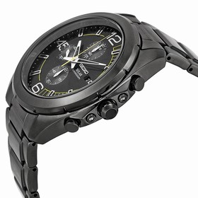 Seiko Solar Chronograph Black Dial Stainless Steel Men's Watch SSC217