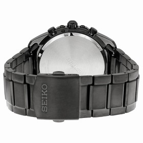 Seiko Solar Chronograph Black Dial Stainless Steel Men's Watch SSC217