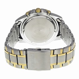 Seiko Solar Chronograph Black Dial Two-Tone Stainless Steel Men's Watch SSC142