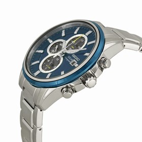 Seiko Solar Chronograph Blue Dial Stainless Steel Men's Watch SSC253
