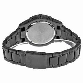 Seiko Solar Chronograph Dual Time Black IP Stainless Steel Men's Watch SSC095