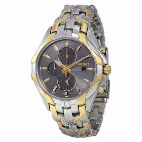 Seiko Solar Chronograph Grey Dial Two-tone Men's Watch SSC138