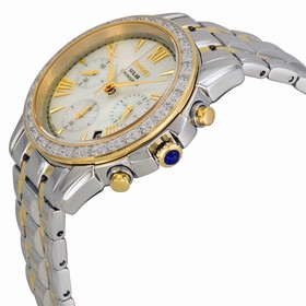 Seiko Solar Chronograph Mother of Pearl Dial Two-tone Ladies Watch SSC892