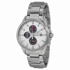 Seiko Solar Chronograph White Dial Stainless Steel Men's Watch SSC251
