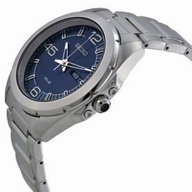 Seiko Solar Metallic Blue Dial Stainless Steel Men's Watch SNE337
