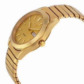 Seiko Solar Quartz Gold-tone Expansion Band Men's Watch SNE058