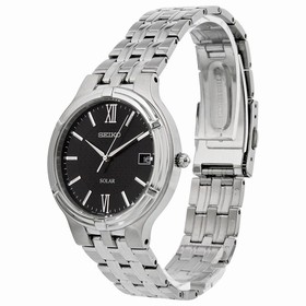 Seiko Solar Quartz Stainless Steel Men's Watch SNE027
