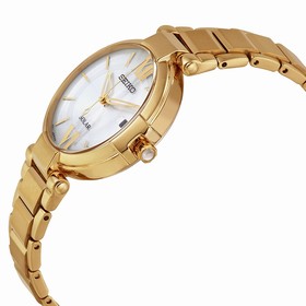 Seiko Solar Silver Dial Gold-tone Ladies Watch SUT158