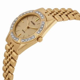 Seiko Solar Swarovski Crystal Gold-tone Ladies Watch SUP096