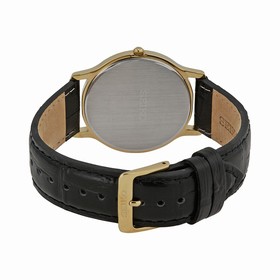 Seiko Solar White Dial Black Leather Men's Watch SUP878