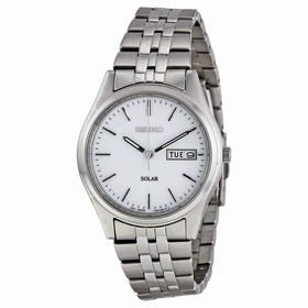 Seiko Solar White Dial Men's Watch SNE031