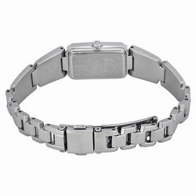 Seiko Solar White Dial White Ceramic Stainless Steel With Diamonds Ladies Watch SUP185