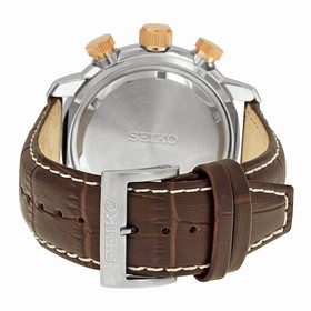 Seiko Sport Chronograph Brown Dial Brown Leather Men's Watch SNAF52