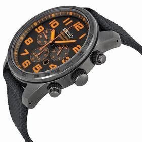 Seiko Sport Solar Black and Orange Dial Chronograph Men's Watch SSC233