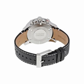 Seiko Sportura Chronograph Black Dial Black Leather Men's Watch SPC139